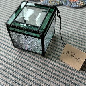 J. Devlin Green and Clear Glass Decorative Box